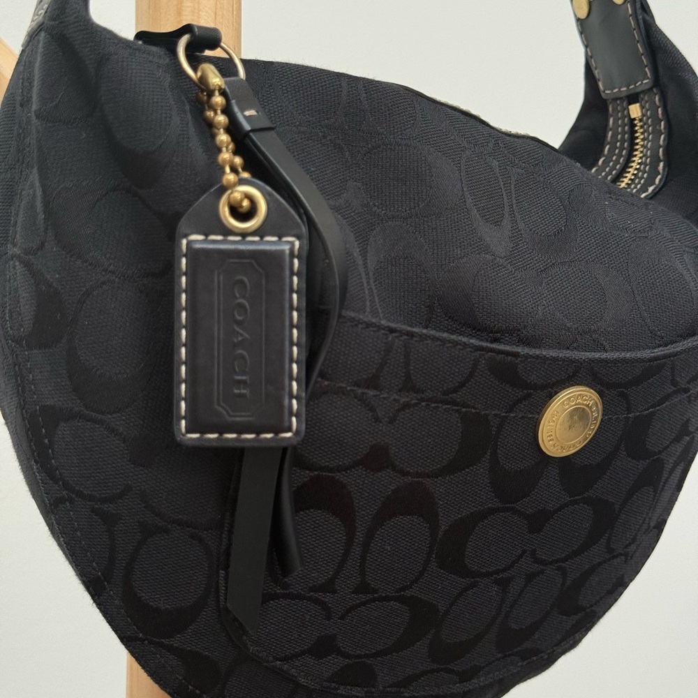 Coach Signature Black Hobo Bag